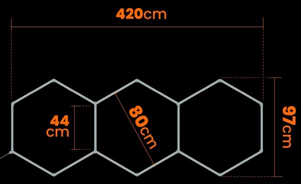 LED stropné svietidlo HEXAGON LED/128W/85-265V 6000K 248x97 cm CRI 90 IP54 biela