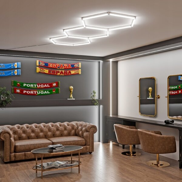 LED stropné svietidlo HEXAGON LED/128W/85-265V 6000K 248x97 cm CRI 90 IP54 biela