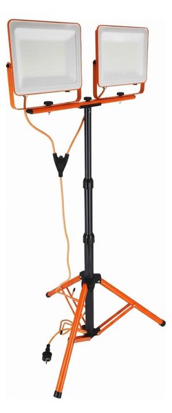 LED reflektor so stojanom 2xLED/100W/230V 4500K IP65 oranžový