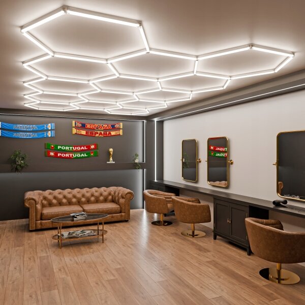 LED stmievateľné stropné svietidlo HEXAGON LED/570W/85-265V 5000K CRI 90 IP54 biele