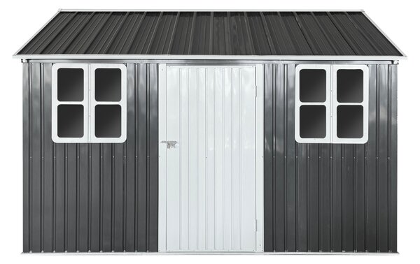 KONDELA Plechový záhradný domček na náradie, antracitová, 3,6x3,1x2,5 m, GABKO