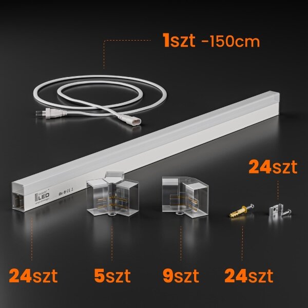 LED stropné svietidlo HEXAGON LED/128W/85-265V 6000K 248x97 cm CRI 90 IP54 biela