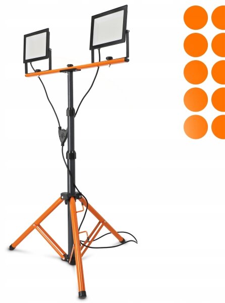 LED reflektor so stojanom 2xLED/100W/230V 4500K IP65 čierna/oranžová