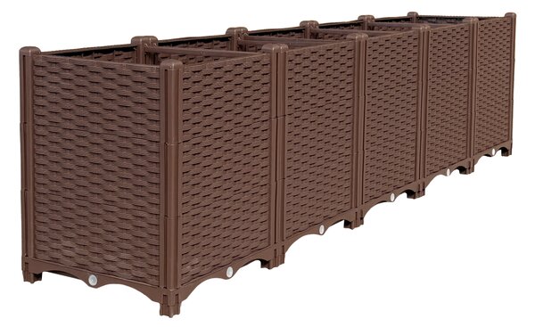 KONDELA Vyvýšený záhon, hnedý, plast, UTLAN TYP 1