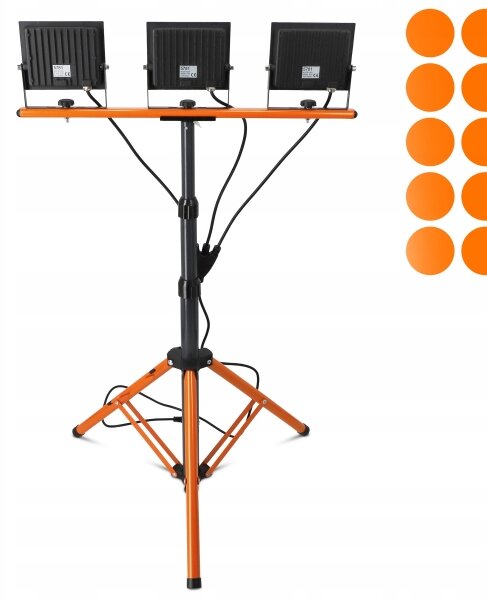 LED reflektor so stojanom 3xLED/50W/230V 4500K IP65 čierna/oranžová