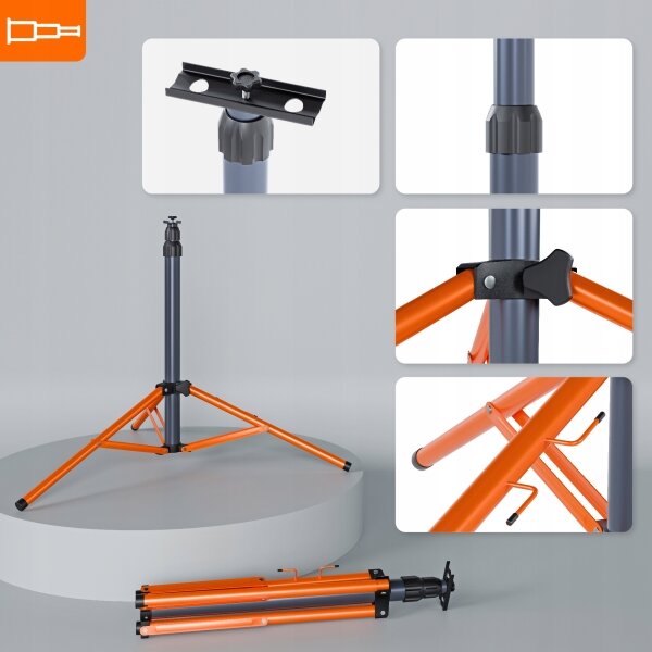 LED reflektor so stojanom 3xLED/50W/230V 4500K IP65 čierna/oranžová