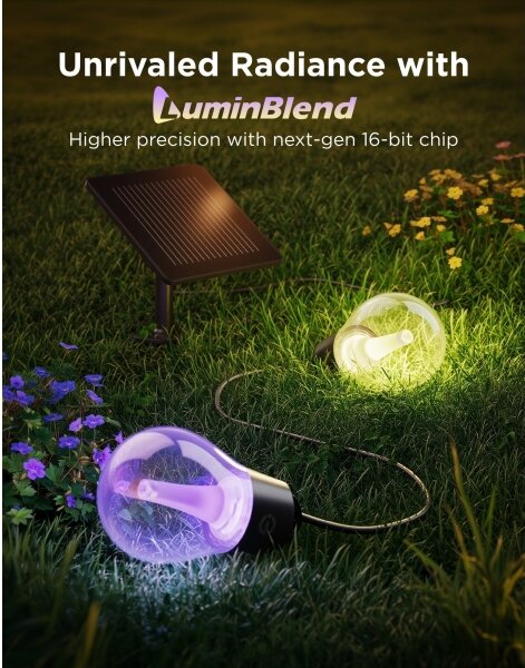 Govee - LED RGBICW Solárny reťazec 8xLED/6W/5V Wi-Fi Matter IP67