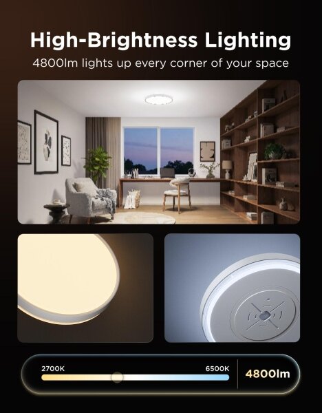 Govee - LED RGBICWW stmievateľné stropné svietidlo LED/55W/230V pr. 46 cm Matter Wi-Fi