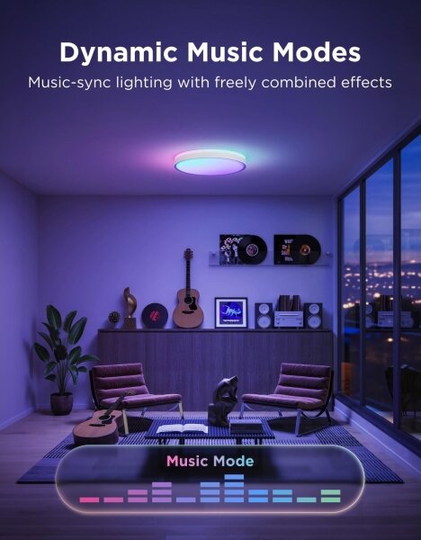 Govee - LED RGBICWW stmievateľné stropné svietidlo LED/55W/230V pr. 46 cm Matter Wi-Fi