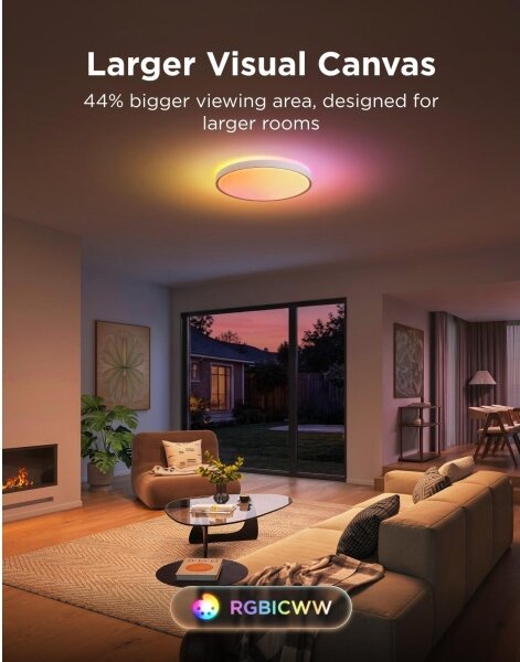 Govee - LED RGBICWW stmievateľné stropné svietidlo LED/55W/230V pr. 46 cm Matter Wi-Fi