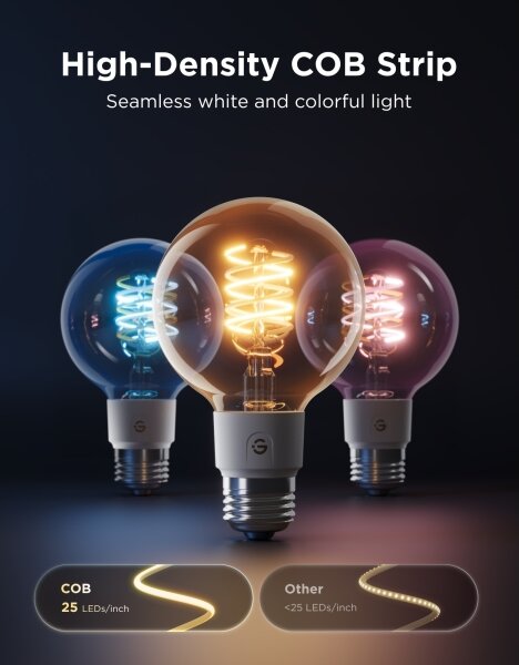 Govee - LED RGBWW Stmievateľná žiarovka Smart MATTER G80 E27/5W/230V 2700-6500K Wi-Fi