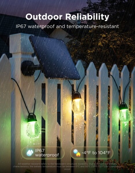 Govee - LED RGBICW Solárny reťazec 8xLED/6W/5V Wi-Fi Matter IP67