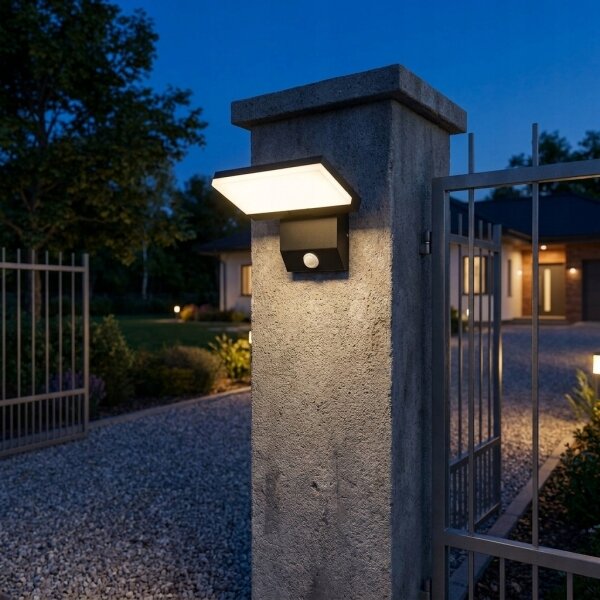 LED Vonkajšie nástenné svietidlo so senzorom LED/18W/230V IP44 čierna