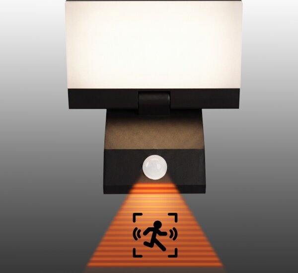 LED Vonkajšie nástenné svietidlo so senzorom LED/18W/230V IP44 čierna