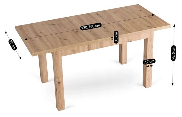 Jedálenský stôl Nagoma, dub artisan