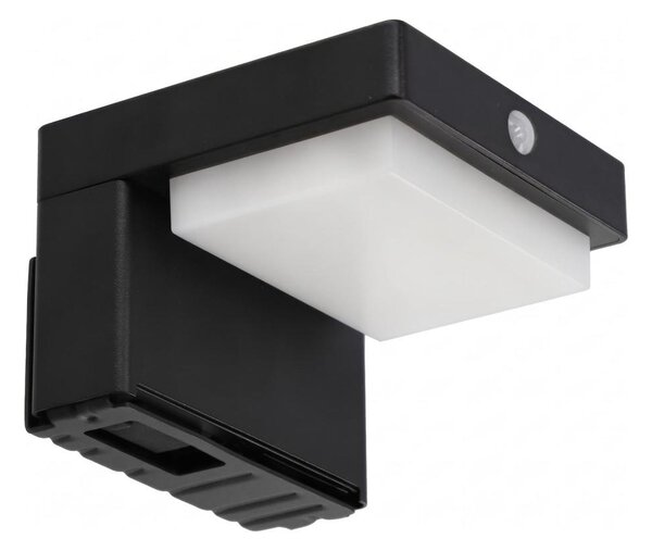 LED solárne nástenné svietidlo so senzorom LED/5W/3,7V 2000 mAh IP44 čierna