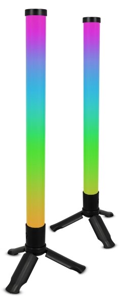 SADA 2x LED RGBIC stmievateľná stolná lampa LED/5W/5V čierna + diaľkové ovládanie