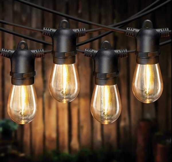 LED stmievateľný solárny dekoratívny svetelný reťazec 10xE27/3V USB 2400 mAh 10,62 m IP65 čierna + DO