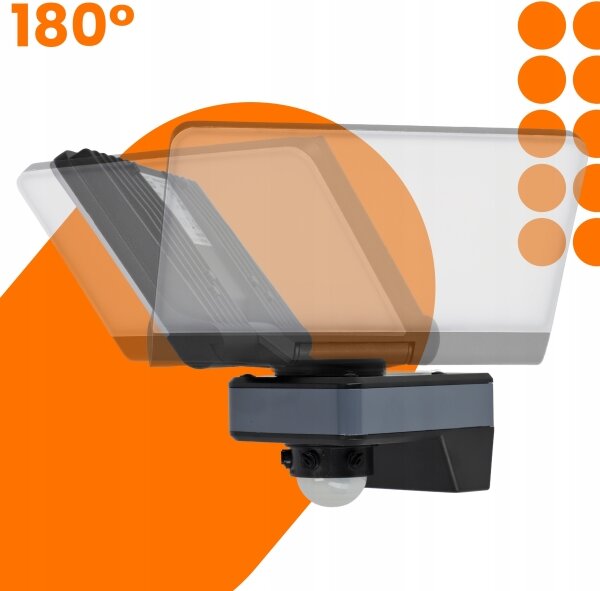 LED reflektor so snímačom pohybu a súmraku LED/44W/230V 4200K IP54 čierna