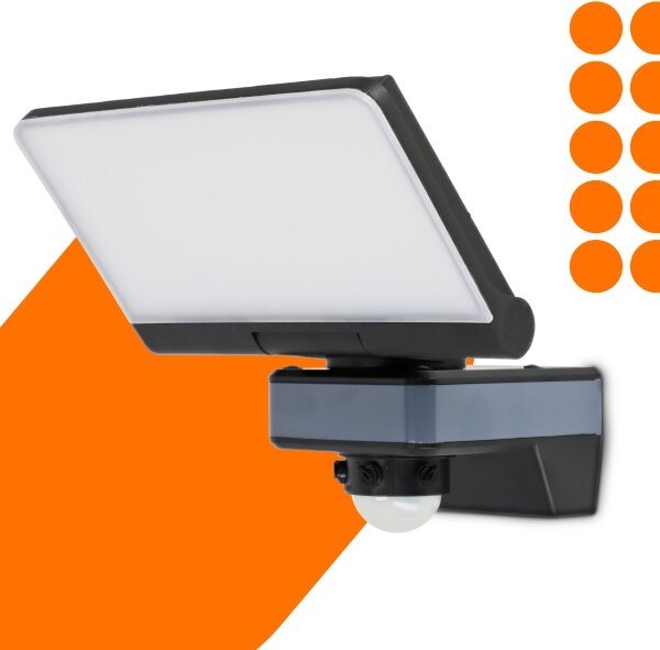LED reflektor so snímačom pohybu a súmraku LED/44W/230V 4200K IP54 čierna