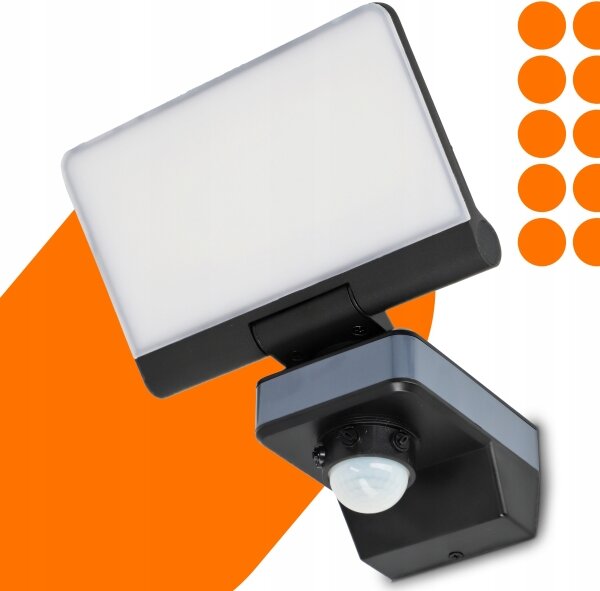 LED reflektor so snímačom pohybu a súmraku LED/44W/230V 4200K IP54 čierna