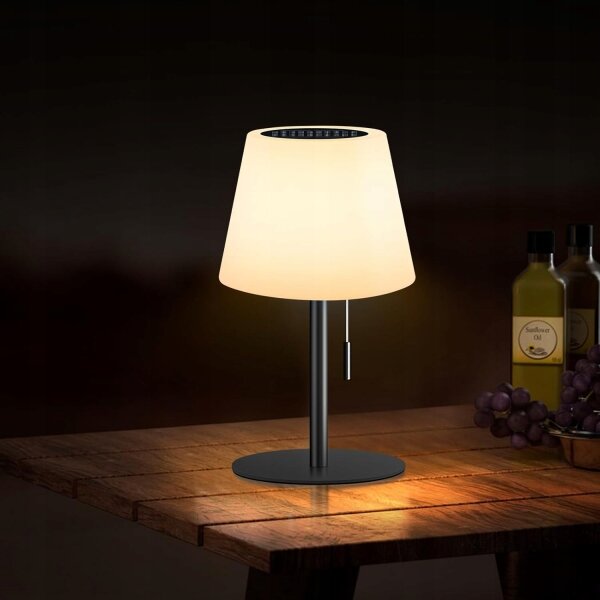 LED stmievateľná solárna lampa LED/2W/5V USB 1200 mAh IP44 biela/čierna