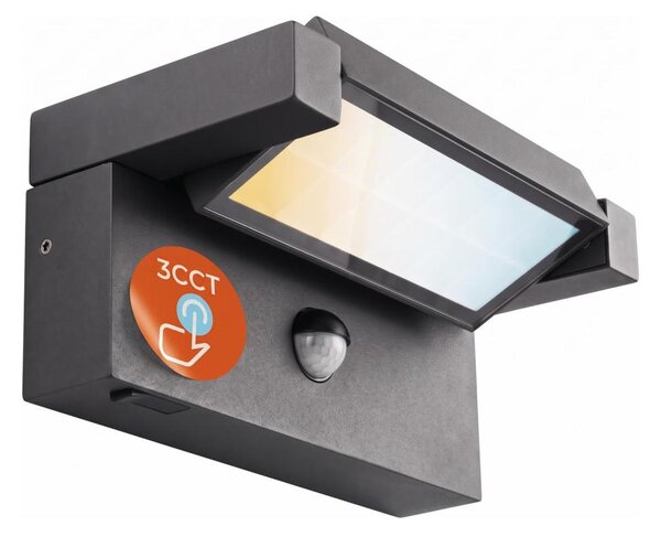LED vonkajšie nástenné svietidlo so senzorom LED/25W/230V IP54 čierna