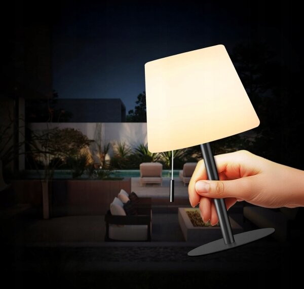 LED stmievateľná solárna lampa LED/2W/5V USB 1200 mAh IP44 biela/čierna