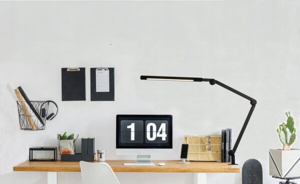 LED Stmievateľná dotyková flexibilná stolová lampa s klipom LED/12W/230V čierna