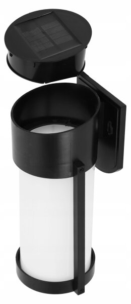 LED solárne nástenné svietidlo LED/3,7V 300 mAh IP44 čierne