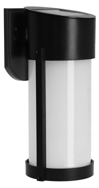 LED solárne nástenné svietidlo LED/3,7V 300 mAh IP44 čierne