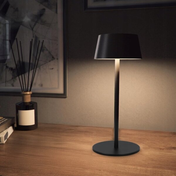 LED Stmievaná dotyková solárna lampa LED/3W/5V USB 1800 mAh IP44 čierna