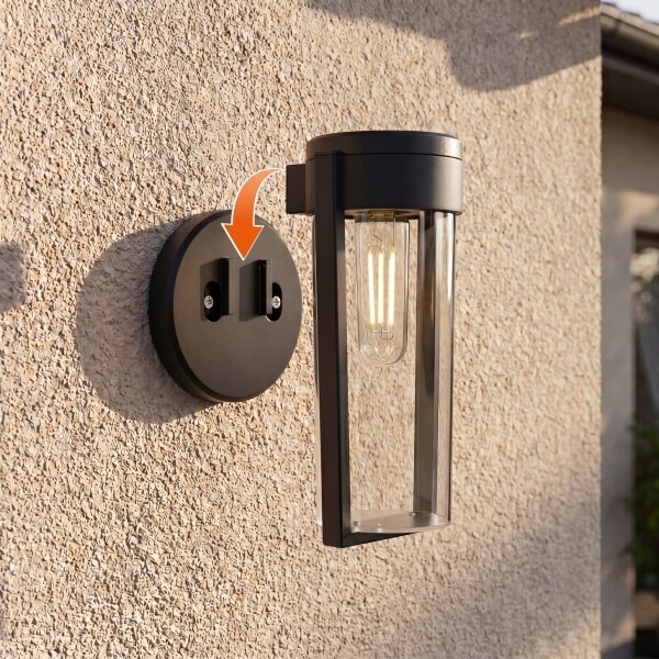 LED Solárna nástenná lampa LED/1W/3,7V 500 mAh IP65 čierna