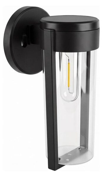 LED Solárna nástenná lampa LED/1W/3,7V 500 mAh IP65 čierna