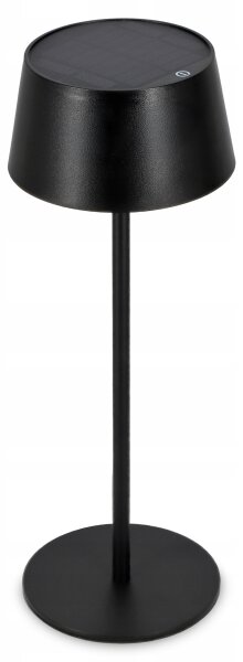 LED Stmievaná dotyková solárna lampa LED/3W/5V USB 1800 mAh IP44 čierna