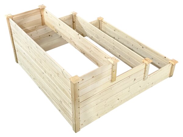 KONDELA Modulárny vyvýšený záhon, hnedý, drevo, SANYM