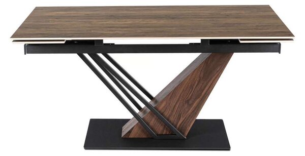 Jedálenský stôl Piran Ceramic, orech / čierna