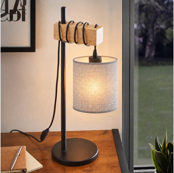 BRILAGI - Stolná lampa NUBILA 1xE27/40W/230V hnedá/čierna/šedá