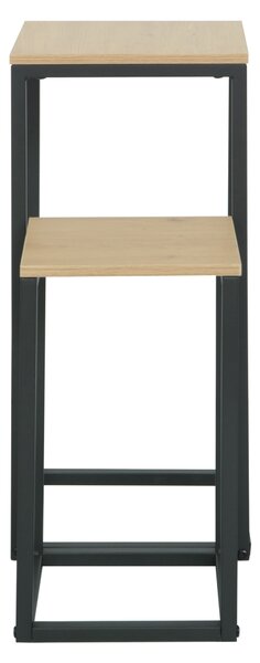 KONDELA Príručné stolíky, set 2 ks, dub/čierna, TOLSOS