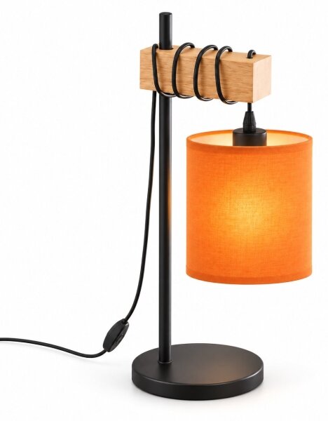 BRILAGI - Stolová lampa NUBILA 1xE27/40W/230V hnedá/čierna/oranžová