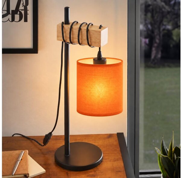 BRILAGI - Stolová lampa NUBILA 1xE27/40W/230V hnedá/čierna/oranžová