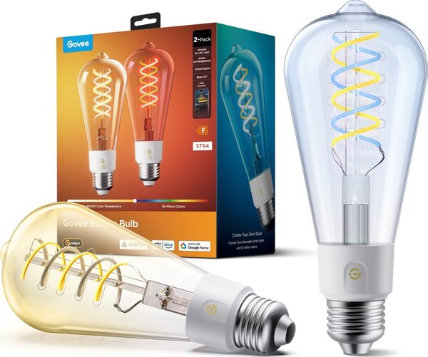 Govee-SADA 2xLED RGBWW St žiarovka Smart MATTER ST64 E27/5W/230V 2700-6500K Wi-Fi