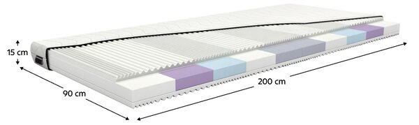 KONDELA Matrac, penový, 15 cm, 90x200 cm, FOAMY