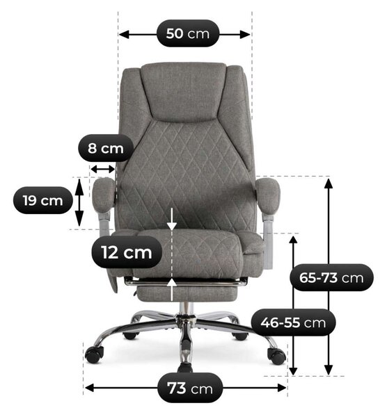 Kancelárske kreslo Lades (masážne), sivá