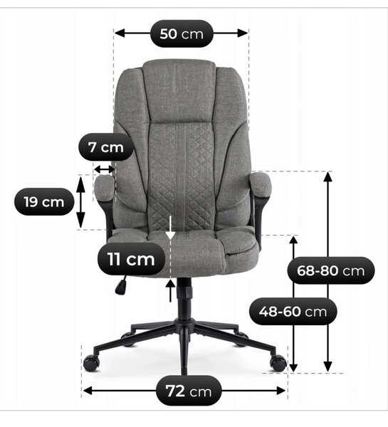 Kancelárske kreslo Fargin, sivá