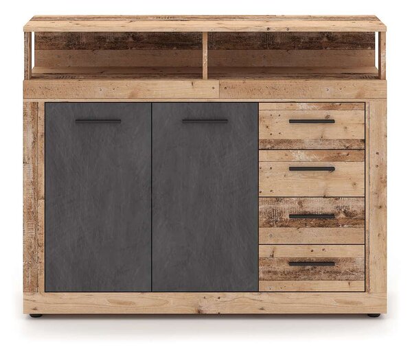 Komoda Leniza 120A, dub natural / grafit