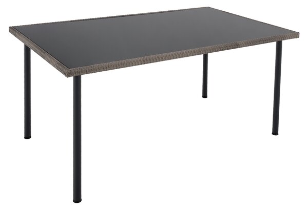 KONDELA Záhradný 7-dielny ratanový set, sivá, KEON