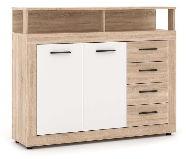 Komoda Leniza 120A, dub sonoma / biela