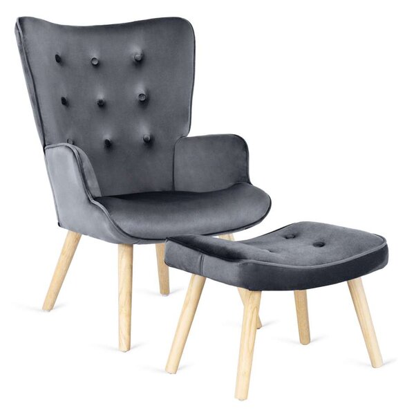 Kreslo Hatren Velvet, sivá