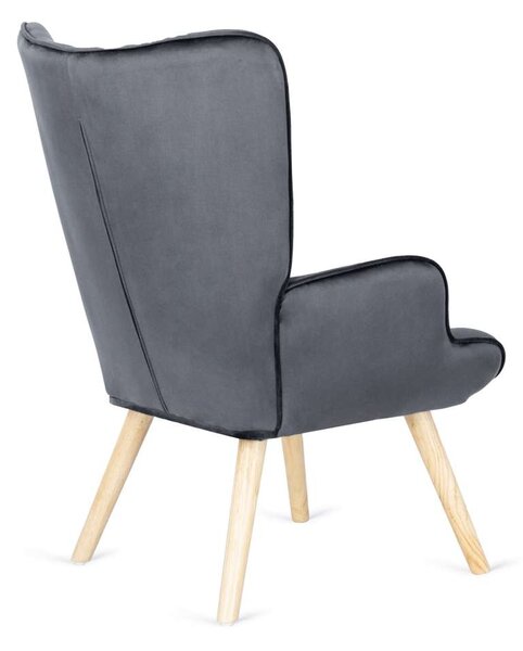 Kreslo Hatren Velvet, sivá